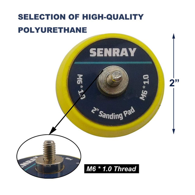 SENRAY 2 Inch DA Polisher & Sander Pad 5PCS - M6 Thread - Hook & Loop Random Orbital Backing Plate - Image 3